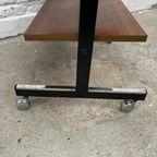 Vintage Bijzettafel, Tv Tafel - Bartafeltje Op Wieltjes Teak thumbnail 4