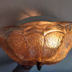 Vintage Plafondlamp Plafonnière Wandlamp Jaren '60 Sixties Glas Amber thumbnail 12