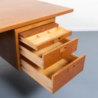 1960’S Scandinavian Modern Oak Desk / Bureau From Atvidabergs thumbnail 4