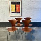 4 Early Dining Chairs By Arne Jacobsen For Fritz Hansen, 1957 thumbnail 4