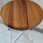 Vintage Kruk Hout Metaal Inklapbaar thumbnail 6