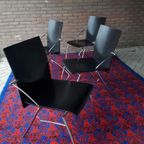 Set 4 Eetkamerstoelen Stapelbaar Houten Stoelen Design thumbnail 3