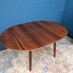 Vintage Palissander Ronde Eettafel, Verlengbaar, Jaren 60 thumbnail 8