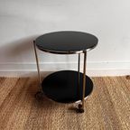 Rvs En Zwart Glas Trolley IKEA 80’s Vintage thumbnail 3