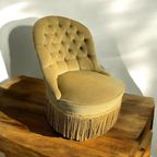Vintage Fauteuil- Éénzit - Zeteltje Met Franjes thumbnail 2