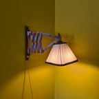 Nederlandse Houten Scharnier Wandlamp, Jaren 60 thumbnail 3