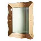 Art Deco Roze Venetiaanse Spiegel Elegant Geëtst 76X58Cm thumbnail 4