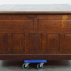 Klassiek En Functioneel Groot Antiek Bureau/ Partner Desk In Engelse Stijl thumbnail 18