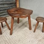 Vintage Brutalist Set Tafel En 2 Krukjes 60S thumbnail 3