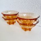 Set Rosaline Glas Art Deco Franse Schaaltjes Roze thumbnail 3