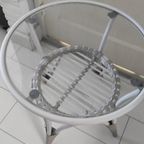 Wit Rond Tafeltje Rotanlook Met Glasplaat thumbnail 2