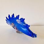 Vintage Glazen Schaal Glas Kunst Mondgeblazen Schelp Schaal thumbnail 6