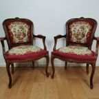 Set Brocante Vintage Franse Louis Xv Stoeltjes, Fauteuils Set Prijs thumbnail 3