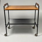 Vintage Trolley/Bijzettafel Met Lectuurbak, 1970'S Nederland thumbnail 4