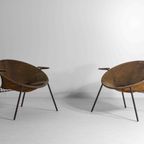 Deense Vintage Mid-Century Relax 'Balloon' Lounge Fauteuils Van Hans Olsen Voor Lea Design, 1950 thumbnail 11