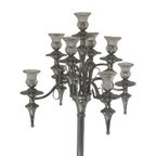 Xxl Candelabra - Floormodel - Holds 9 Candles - Chromed Metal And Glass Tops - 150Cm Tall! thumbnail 3