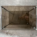 Brass Silver Smoked Glass Side Table thumbnail 9