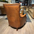 Compacte Schapenleren Fauteuil Cognac Bruin Lendesteun thumbnail 6