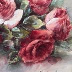 Madeleine Renaud (1900-1994). Stilleven "Rozen". Aquarel. thumbnail 7