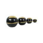 Indonesische Nesting Bowls Zwart Gelakt Hout Juwelen Set Van 4 thumbnail 4