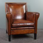 Geweldige Schapenleren Fauteuil In Artdeco Stijl Met Warme Kleuren thumbnail 2