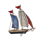 Vintage Glas In Lood Zeilboot thumbnail 6