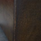 Mooie Vintage Engelse Rundleren Chesterfield Button Seat Fauteuil thumbnail 14