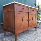 Art Deco Kastje Jr 20 Eiken Commode Wastafelkastje Dressoir thumbnail 10