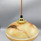 Vintage Hanglamp Gemarmerd Glas thumbnail 3