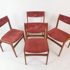 8 Vintage Deense Erik Buch Stoelen | Nieuw Gestoffeerd Roze thumbnail 25