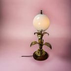 Vintage Hoge Tafelllamp Met 'Gouden' Palmen Hans Kögl Stijl thumbnail 2