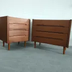Scandinavisch Jaren 60-70 Ladekast Met Ingelegde Handgrepen thumbnail 7
