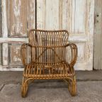 Vintage Belse 8 Rotan Fauteuil. Design. Jaren ‘50. thumbnail 4