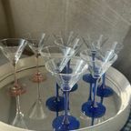 6X Martini Glazen Met Blauwe Voet thumbnail 4