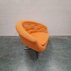 Jaren 60 Oranje Vintage Fauteuil Clubfauteuil Draaistoel thumbnail 13