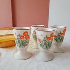 Vintage Bekers Op Voet Crème Bloemen thumbnail 7