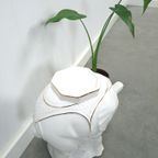 Witte Porseleinen Olifant Met Goud Plantentafel thumbnail 2