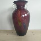 Bloemenvaas  Donkerpaars Flamed Met Oren (Handmade) thumbnail 2