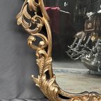 Antieke Houten Spiegel In Rococostijl. thumbnail 9