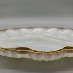 Vintage Serveerschaal Melkglas Met Gouden Rand Jaren 60 thumbnail 4