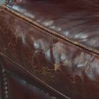 Karkatervolle Vintage Schapenleren Armchair/ Fauteuil Met Warme Kleuren En Een Mooi Patina thumbnail 13