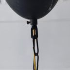 Vintage Hanglamp Glas Metaal Goudkleurig Zwart Jaren 60 thumbnail 8