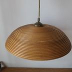 Vintage Rotan Bamboe / Koper Hanglamp Gabriella Crespi thumbnail 13