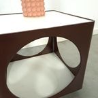 Kubus Space Age Bruine Kunststof Tafel thumbnail 7