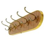 Vintage Rockabilly Kapstok Fifties Design Houtfineer Goud thumbnail 7