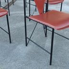 Set Van 8 Vintage Postmodern Leren Eetkamerstoelen thumbnail 17