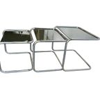 Set Van 3 Vintage Chromen Nesting Tables / Bijzettafels thumbnail 8
