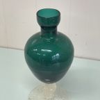 Groen Glazen Karaf/Vaas Brocante Craquele Glas thumbnail 4