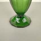 Donkergroene Art Deco Persglas Vaas thumbnail 6