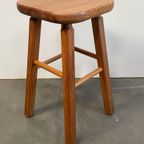 Set Van 4 Vintage Grenen Krukken, Scandinavisch Design, 1970'S thumbnail 14